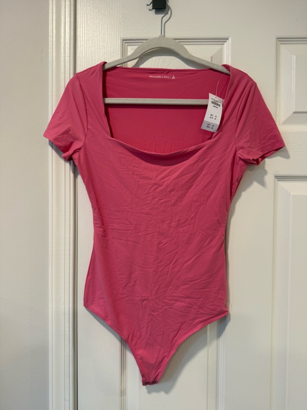 Abercrombie & Fitch Hot Pink Scoop Neck Short Sleeve Bodysuit